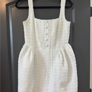 Gianni Bini White Textured Mini Dress
